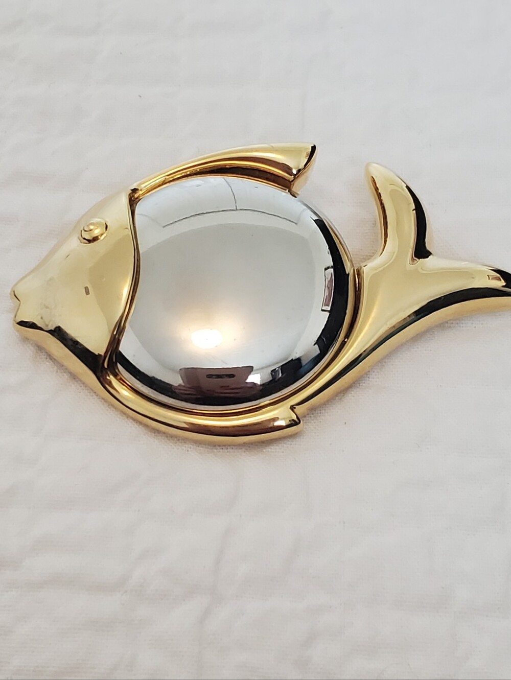Liz Clairborne Two Tone Gold And Silver Toned Fish Brooch